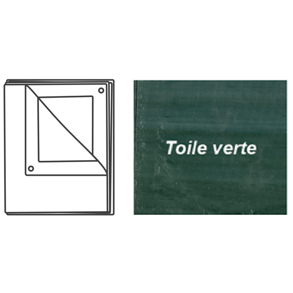 Bâche de protection imperméable verte - Edia - 80 g/m² avec œillets - 2 x 3 m