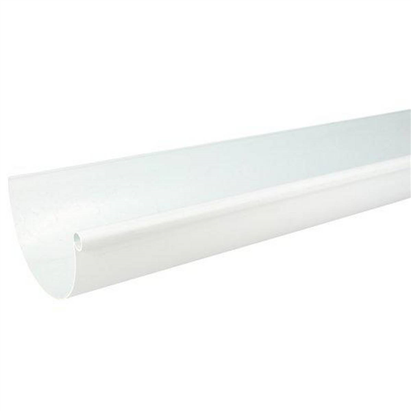 Gouttière 1/2 ronde en PVC développé de 33 - Longueur 4 m - Blanc