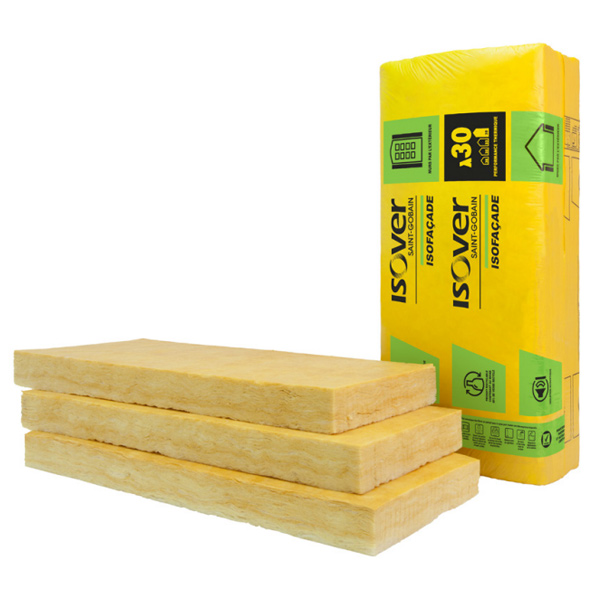 Panneau laine de verre pour murs extérieurs sous bardage - Isofaçade 30P - R 5,30 m².K/W - 1,35 M x 0,60 M - ép. 160 MM