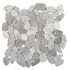 Plaque de galets sciés autobloquants sur filet polyéthylène - 30,0 CM x 30,0 CM - ép. 9,00 MM - mélange gris