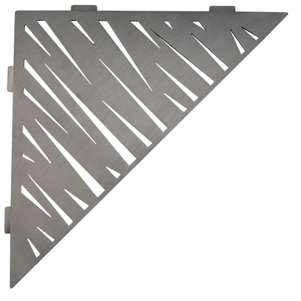 Étagère de douche en acier Inox brossé - forme Triangulaire design Tiger - 37,0 CM x 26,0 CM x 3,00 MM