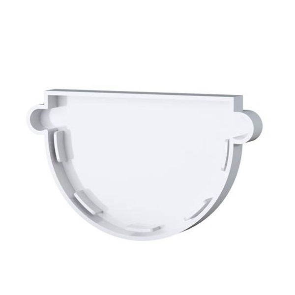 Fond de gouttière MEP 25FGU pour gouttière demi-ronde GD25 de développé de 250 mm - PVC Blanc