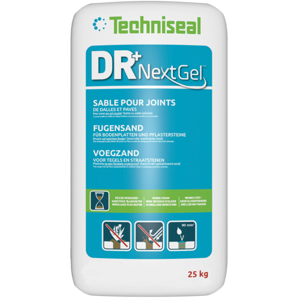 Sable de jointoiement pour dalles / pavés pose sol souple - DR+ NextGel - Gris sable - Sac de 25,0 KG
