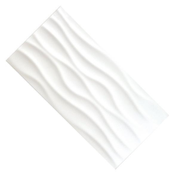 Faïence murale TRENDY WAVE EDILIS - White - 50 CMx25 CM Ép.7,40 MM