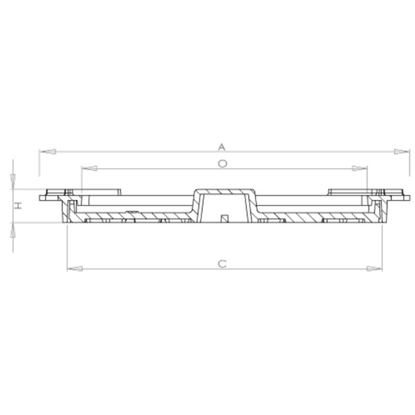 Regard de visite carré en fonte B125 avec surface antidérapante et garde anti-odeur - ouverture libre 500,0 mm x 500,0 mm