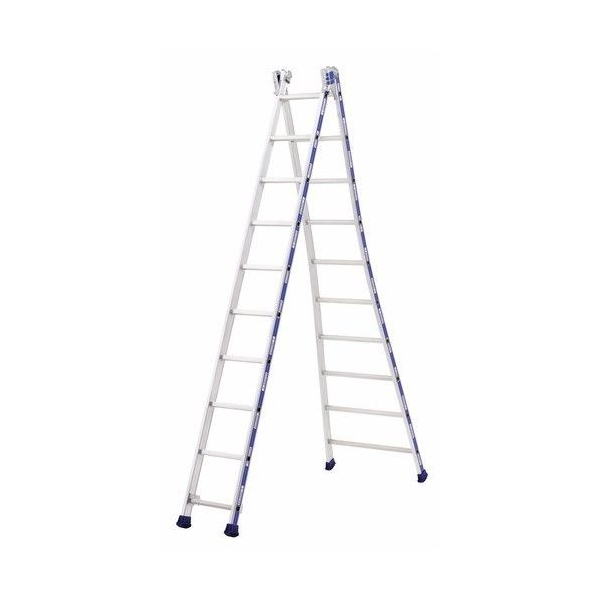 Echelle transformable 2 plans Tubesca Platinium 2 x 8 échelons repliée 2.35 m déployée 4.04 m