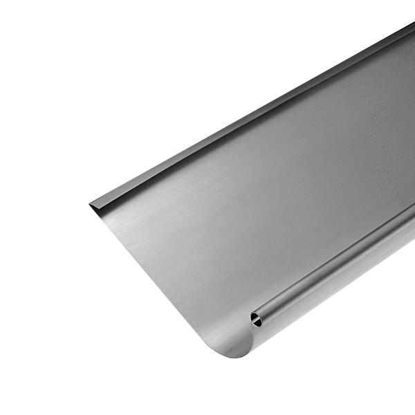 Gouttière Havraise en zinc naturel Rheinzink avec pince et boudin Ø 14 mm - 333 MM - ép. 0.65 MM - 4 M