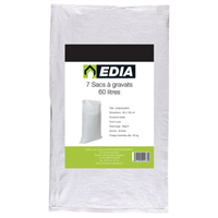 Sac à gravats tressé Edia 60 x 100 cm capacité 60 litres - lot de 7