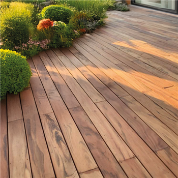 Lame de terrasse en bois exotique Muiracatiara KD lisse - Classe 4 - 145 MM x 21,00 MM - Longueur 2,75 M