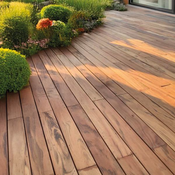 Lame de terrasse en bois exotique Muiracatiara KD lisse - Classe 4 - 145 MM x 21,00 MM - Longueur 3,70 M