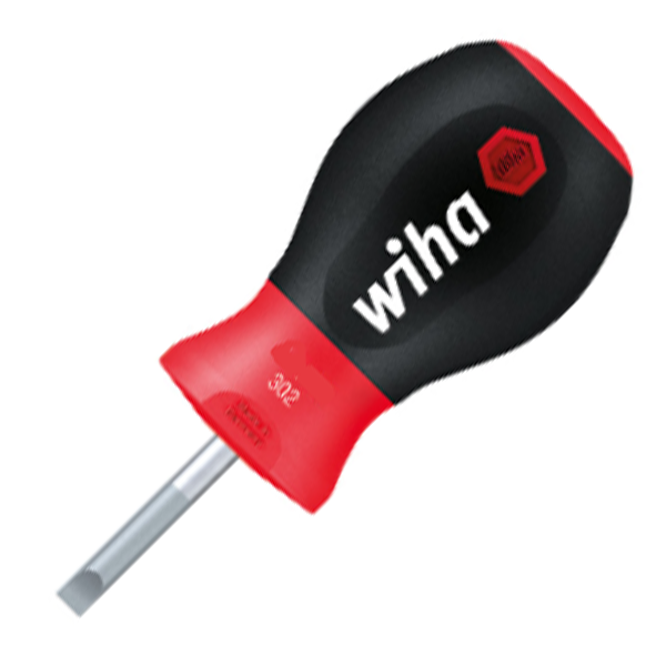 Tournevis à fente SoftFinish Wiha lame ronde courte 5.5 x 25 mm