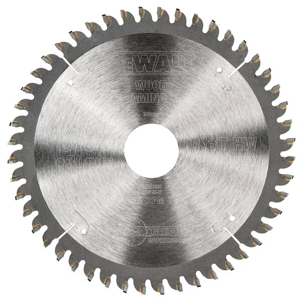 Lame scie circulaire bois - Extreme Workshop Dewalt DT4088-QZ - Ø165mm Alésage 30mm 48 dents