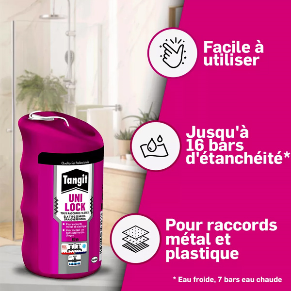 Fil de nylon pour étanchéité des raccords filetés - Uni-Lock Tangit - 80 mètres
