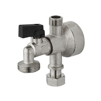 Robinet té de piquage pour machine à laver - Jupe haute - MF 12 x 17 - M 20 x 27 - Laiton