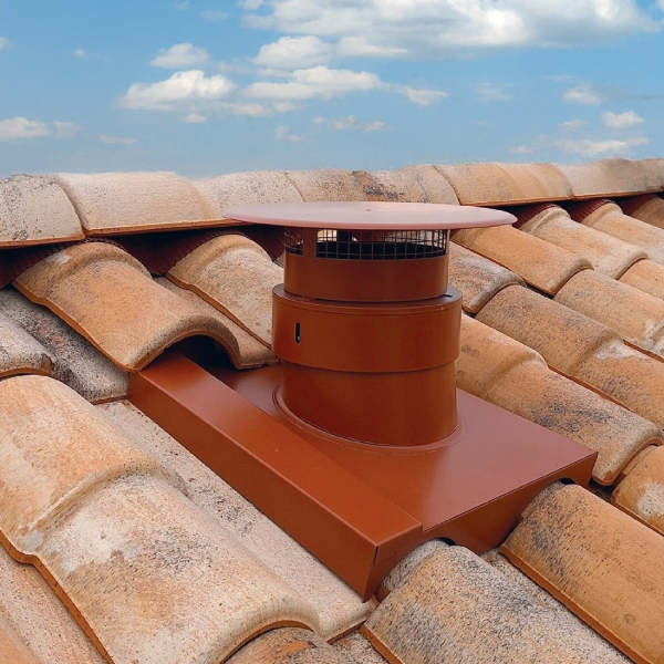 Sortie de toit VMC - Chapeau + Embase Ventelia AMC - Compatibilité Universelle - Poujoulat