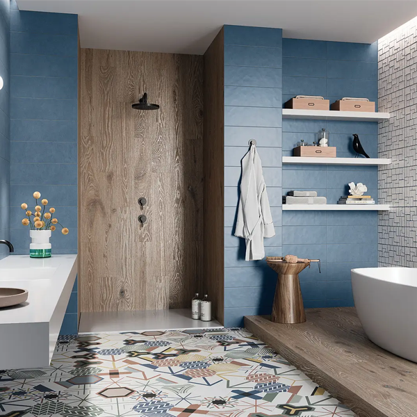 Faïence murale pour cuisine et salle de bain - Stay - 20,0 CM x 60,0 CM - ép. 8,00 MM - Bleu