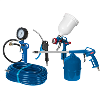 Kit d'accessoires pneumatiques Lacmé avec pistolets de peinture et de gonflage, pulvérisateur, tuyau et soufflette