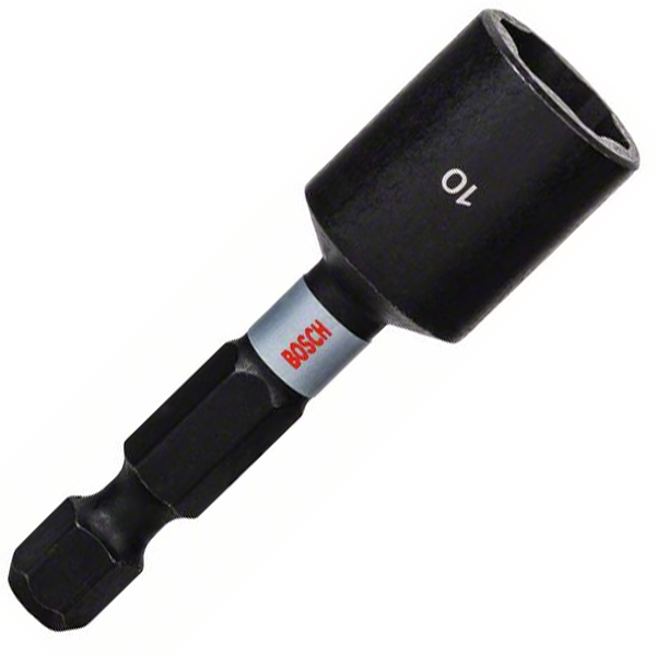 Douille magnétique Impact Control Bosch 6 pans 1/4" côte sur plats 10 mm