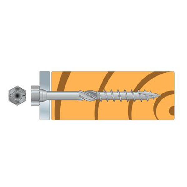 Vis pour connecteurs acier sur bois TH - SSH - acier galvanisé - 12 x 60 mm - boîte de 25