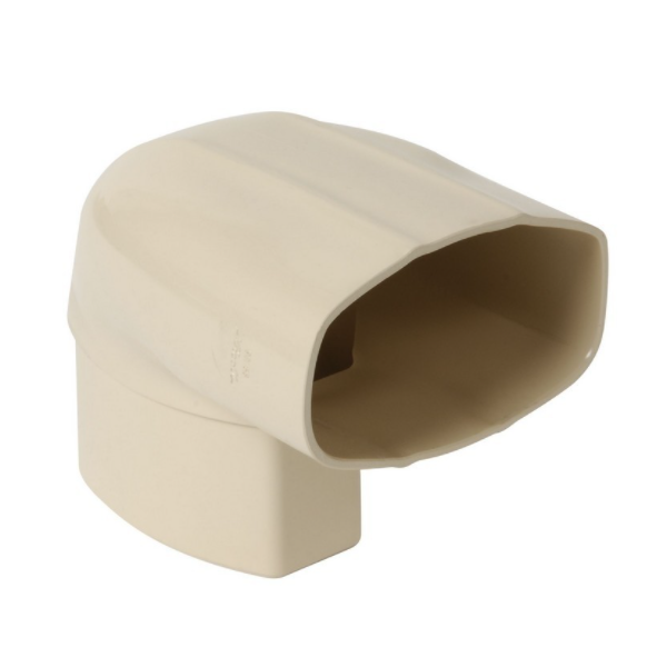Coude pignon pour tube de descente ovoïde 90 x 56 mm - Angle 90° - Mâle/Femelle - Techtan - Sable