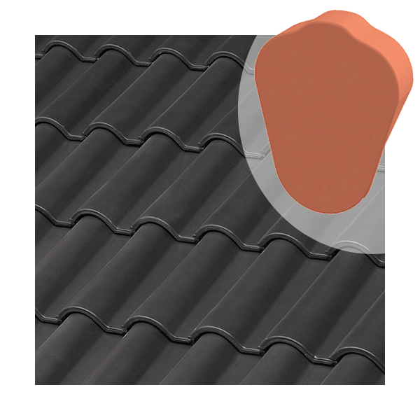 Fronton circulaire de rive à rabat Tejas Borja - tuile mécanique et canal - coloris Graphite