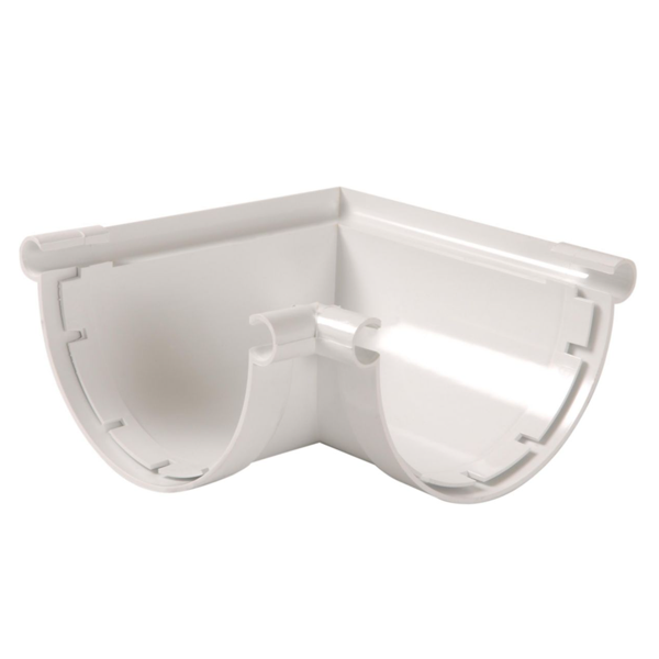 Angle de gouttière Nicoll - Demi-rond de 33 - Angle 90° - Longueur 235 mm - Techtan - Blanc