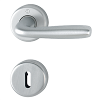 Ensemble sur rosace clé en L Maribor Hoppe Alu finition chromé mat pour porte de 37 - 47 mm