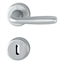 Ensemble sur rosace clé en L Maribor Hoppe Alu finition chromé mat pour porte de 37 - 47 mm