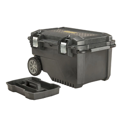 Coffre de chantier étanche et roulant avec poignée - Contenance 90 litres - Stanley