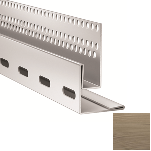 Profil de linteau et de départ pour bardage Hardie VL Plank en pose verticale - alu Brun khaki - longueur 3,00 M