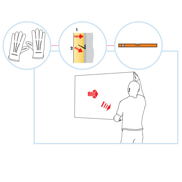 Crochet de fixation pour panneau acoustique mural - Connect One - 70 x 29 x 16 mm - Boîte de 8