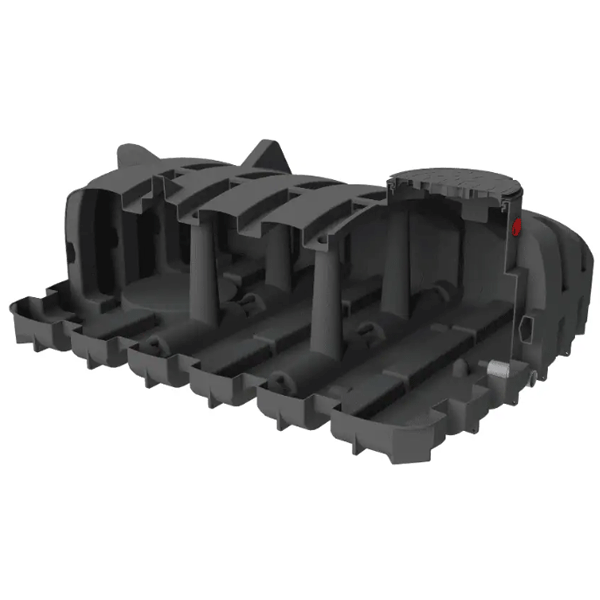 Cuve plate de récupération et régulation des eaux de pluie avec débit de fuite gravitaire - Pack'Eau PLRPK - Capacité 3000 l