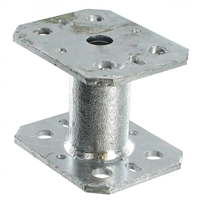 Petit pied de poteau hauteur 50 mm platines 90x70 mm