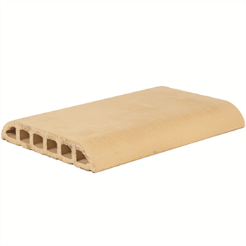 Chaperon plat lisse en terre cuite Terreal CH01 avec quart de rond - Ton pierre - 40 x 28 x 5 cm