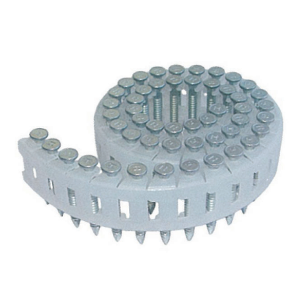 Pointe d'ancrage annelée Acier galvanisé en rouleau pour cloueur pneumatique Alsafix - 4 / 4,5 MM x 50,0 MM - boîte de 2000