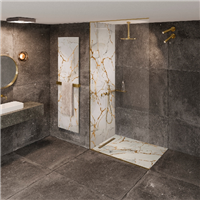 Panneau mural effet marbre étanche - 250 x 100 cm - Gold - ép. 3 mm