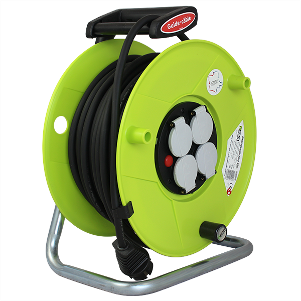 Enrouleur électrique de chantier Edia H07RN-F 4 prises 2P+T 3G2,5 25 mètres