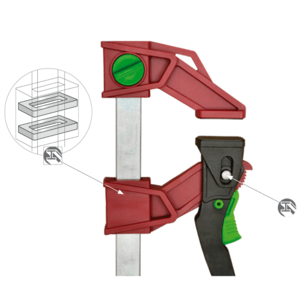 Serre-joint PAL - presse légère à serrage rapide - Piher - longueur 30cm