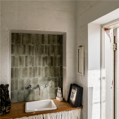 Faïence salle de bain effet zellige - Gleeze Glossy - 20,0 CM x 7,5 CM - ép. 10,00 MM - Grigio