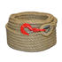 Corde à poulie en polypropylène avec crochet de sécurité - Ø 20 mm - Longueur 20 m - Beige