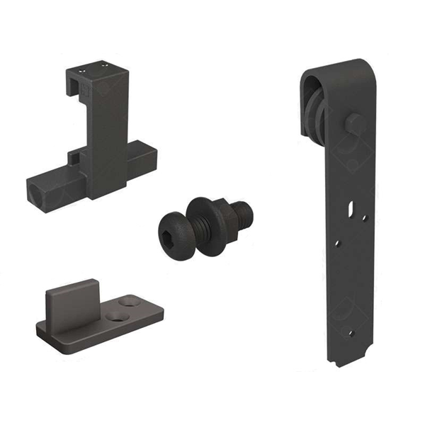 Système coulissant droit sur fer plat ROCDESIGN TYPE C pour portes bois jusqu'à 80 kg