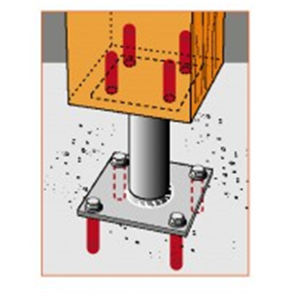 Pied de poteau fixe PPA hauteur 150 mm