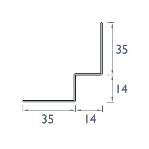 Profil d'angle intérieur pour bardage Cedral Click - aluminium laqué Blanc Everest C01 - longueur 3,00 M