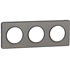 Plaque de finition triple Schneider Odace Touch pour 3 postes encastrés - alu brossé liseré anthracite