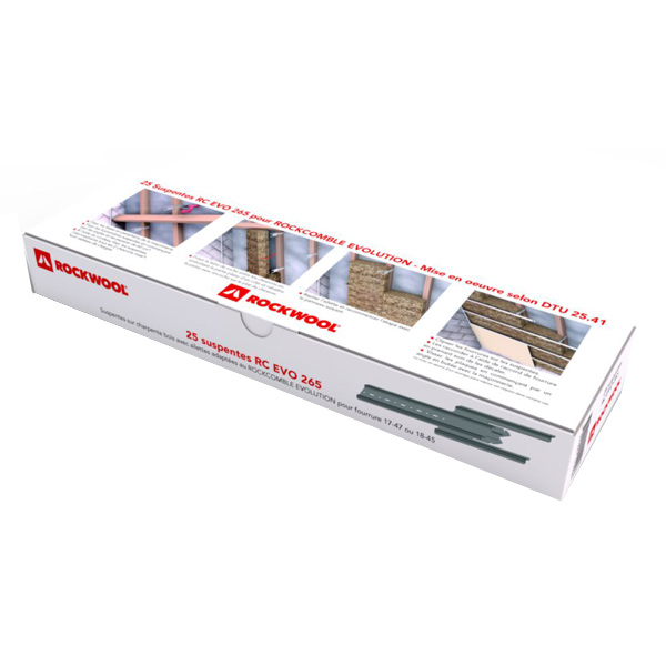 Suspente pour panneau isolant Rockcomble Évolution - longueur 265,0 MM - Boîte de 25