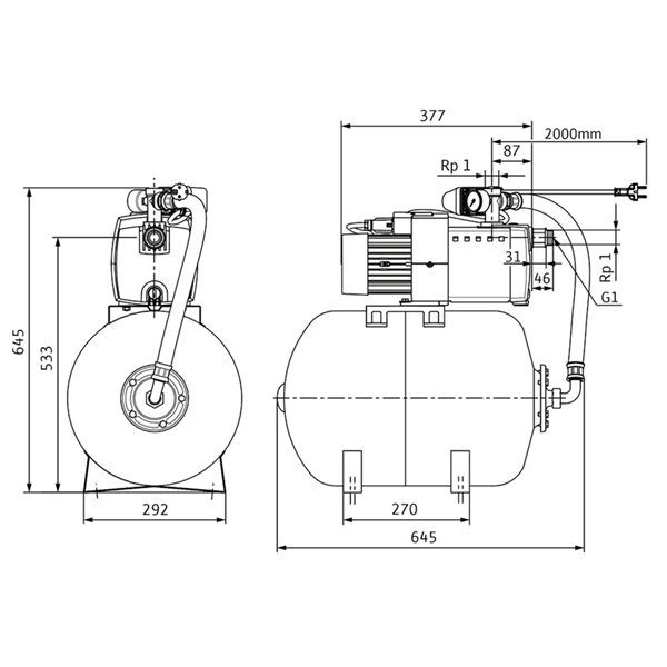Système de distribution d'eau Wilo-HiMulti3H50/2-24P (2549339)