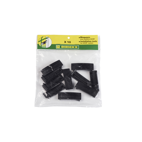 Bloqueur pour panneau et poteau de clôture Dirickx Axor - PVC noir - sachet de 10