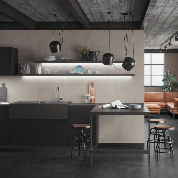 Carrelage grès cérame Pearl effet béton - Sol et mur intérieur - Boost - 80 x 80 cm - ép.  9 mm