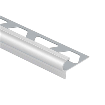 Nez de marche carrelage forme arrondie TREP-FL - Aluminium naturel mat - Haut.9,0 MM x Long.2,50 M