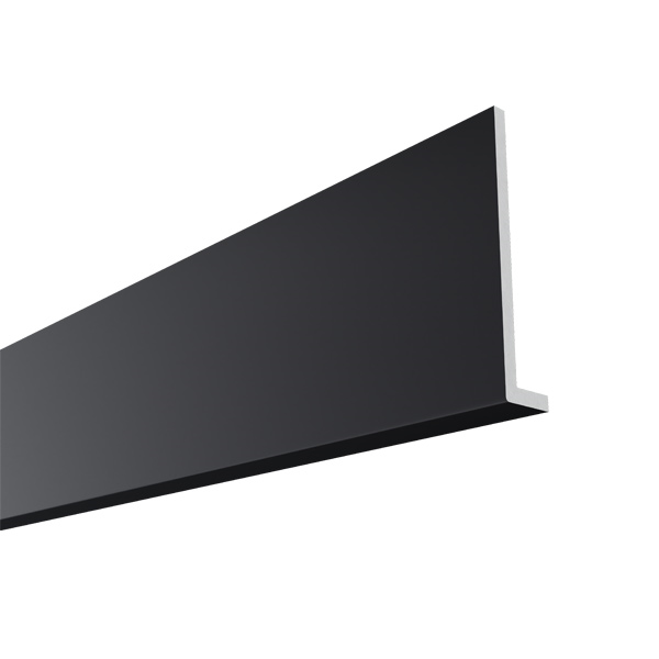 Planche de rive PVC Rivecel L9 à profil carré - Noir - Haut. 225,00 MM - ép. 9,00 MM - Long. 5,00 M